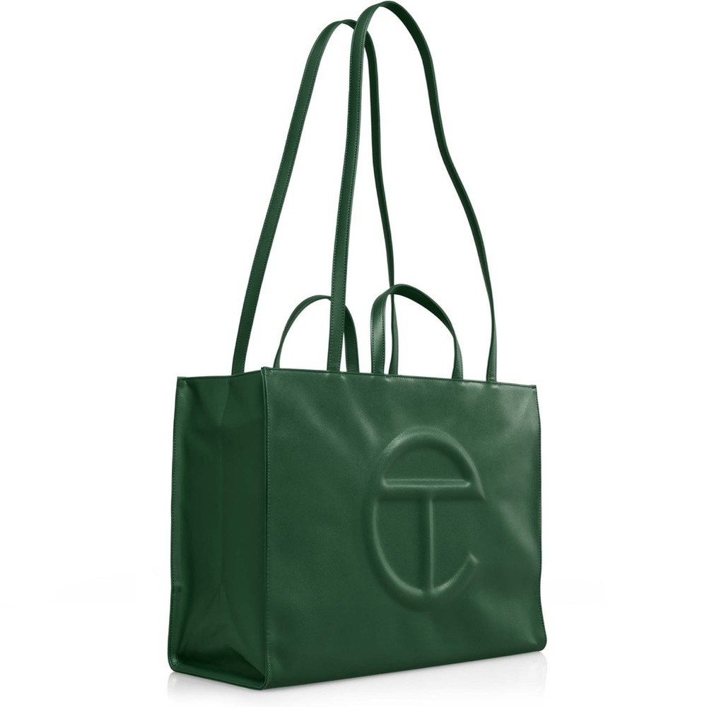 Telfar large dark olive shopping tote NWT